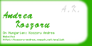 andrea koszoru business card